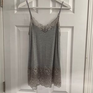 EUC WHBM Gray Lace-Hem Camisole-SZ MED